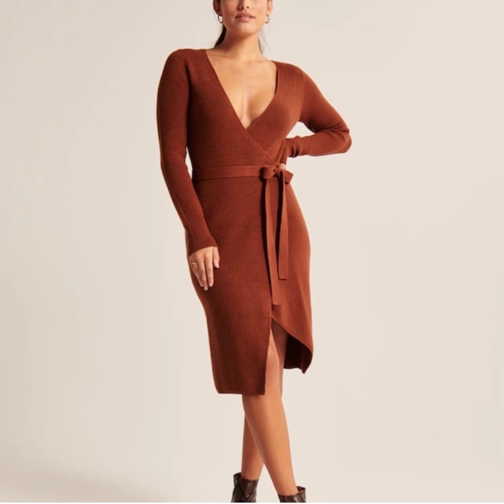 Abercrombie Wrap Midi Sweater Dress